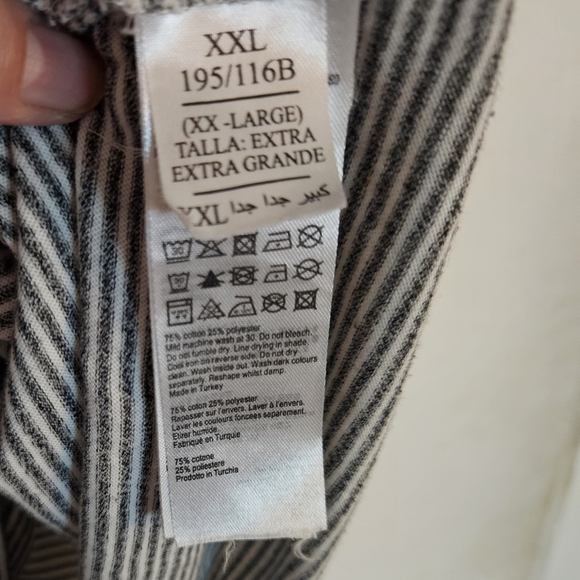 ALL SAINTS White & Gray Striped Cotton Blend Soft Short-sleeved T-shirt size XXL - Picture 6 of 6